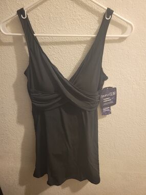 Simply Slim Black Tummy Control Swim Dress